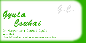 gyula csuhai business card